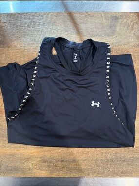 Under Armour Black Womans Athletic Tank with Branded Trim
